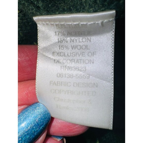 Christopher & Banks Wool Reindeer Zip Christmas Holiday Ugly Sweater XL Green - Picture 6 of 12